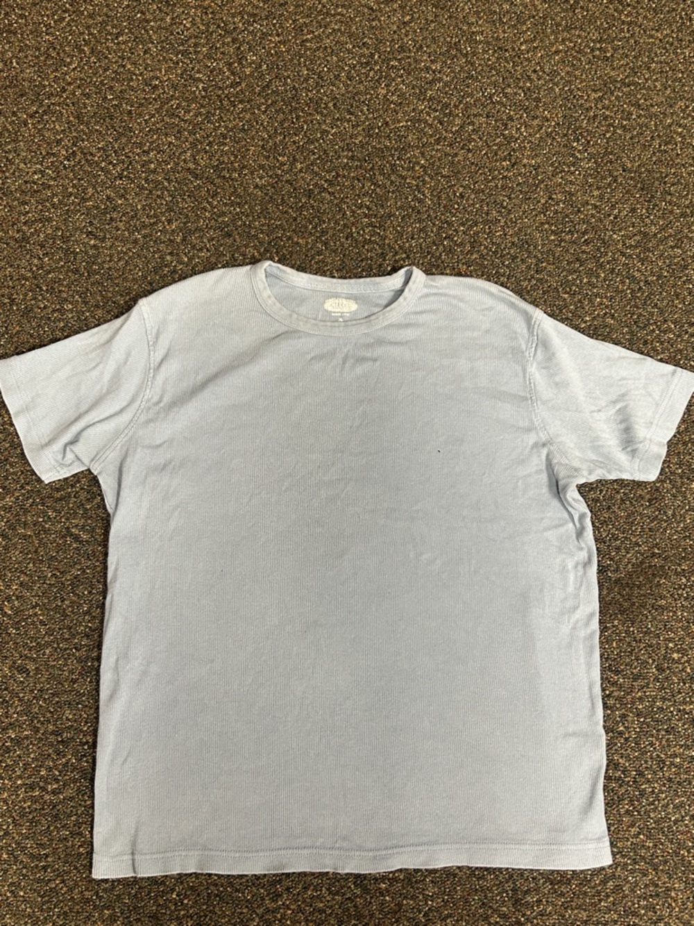 Women’s Ribbed Crew Neck Short Sleeve Tee in Pale Blue